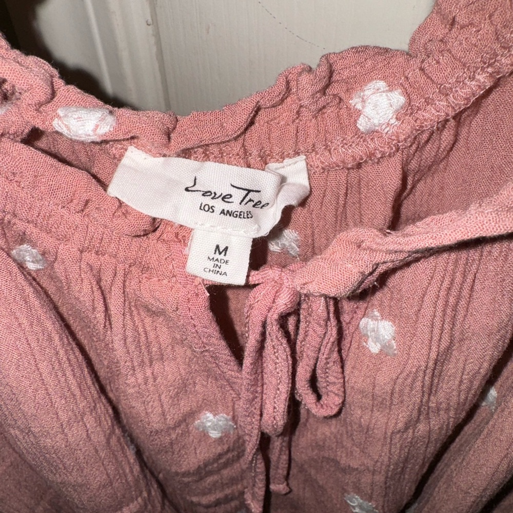 Love Tree Pink Ruffled Smocked Blouse - Picture 2 of 2